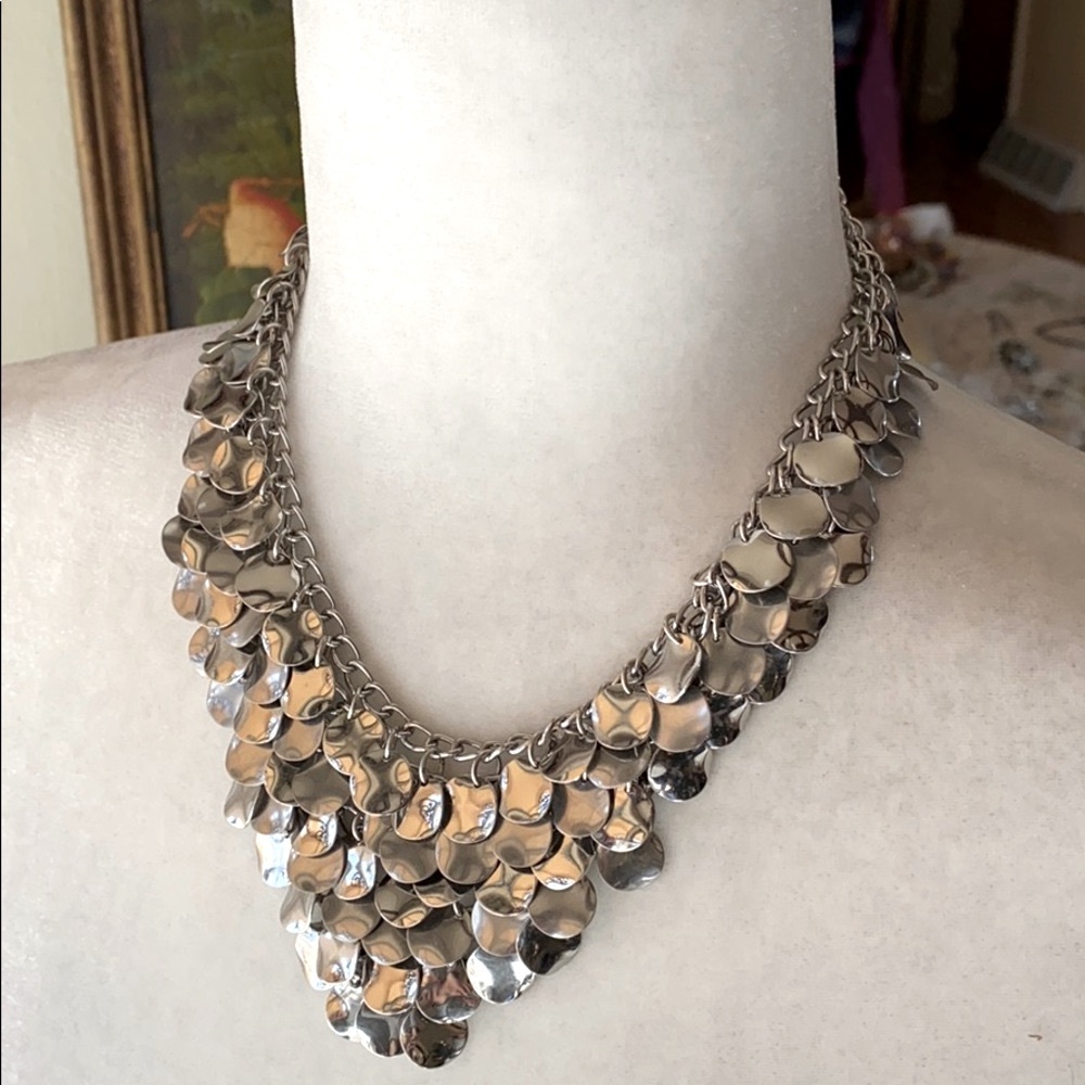 Express Silver Petal Chain Necklace
